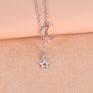 00099-4 for Women Necklaces Double Pendant Long Chain Moon Star Stainless Steel Necklace Jewelry