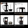 1000Ml French Press with Heat Resistant Borosilicate Glass Carafe and Stainless Steel Filter - Black