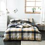 100% Cotton Nude Bedding Sets Bedsheets Fitted Bed Sheet Microfiber Antistatic Fabric Plaid Bed Sheet