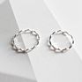 100% S925 Sterling Silver Simple Thin Line Curve Wave Wild Smooth Ring