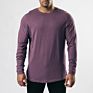100%Cotton Men's Relaxed Premium Long Sleeve Scoop Hemline Shirts Printed Logo