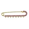 10Cm 8 Loops Pin for Kids Big Pink Blue Crystal Baby Safety Pin Islam Allah Mashallah Charms Brooch Baby Collar Clip Badge Pin
