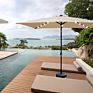 10X6.5 Feet Offset Cantilever Hanging Patio Umbrella Freestanding Outdoor Adjustable Market Umbrella with 20 Led Light