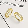14Kt Gold Jewelry Princess Crown Gold Thin Ring 14K Real Gold Ring for Women Engagement Gift