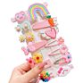 14Pcs Cute Girl Fruit Rainbow Hairpins Cartoon Bobby Pin Hair Clips Girls Children Headband Kids Accessories