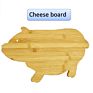 15*9*0.5 Inches Rustic Decor Kitchen Serving Tray Wood Charcuterie Serving Board Pig Shaped Kitchen Chopping Board