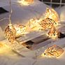 1.5M 10 Led Battery Operated Gold Metal Leaf Fairy Lights String Led Night Light up Strings Garland for Home Decoration