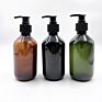 16 Oz 500 Ml Amber Pet Plastic Refillable Pump Hand Soap Bottles Plastic Body Wash Liquid Soap Bottles with Pump Dispenser