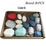 16Pcs/Set Creative Nordic Style Game Colored Rock Stone Stacking Building Blocks Colourful Wooden Rocks Pebbles