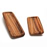 18 Inch Acacia Wooden Serving Platters and Trays Rectangular Party Plates Solid Wood Cake Bread Breakfast Plate