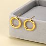 18K Gold Circle Stud Earrings Small round Hoop Post Stud for Women Minimalist Post Earring