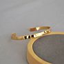 18K Gold Plated Brass Thin Hammered Open Cuff Bangle Bracelet Latest Personalized Hammer Texture Wristband Bracelet