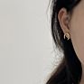 18K Gold Plated Moon Shaped Earrings 925 Sterling Silver Stud Earrings
