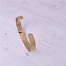 18K Gold Plated Stainless Steel Open Gold Cuff Bangle Hammered Bracelet