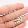 1980- Birth Year Number Stainless Steel Pendant Necklace for Women and Men