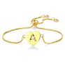 26 Alphabet Letter Beads Bracelet, Adjustable Chain Initial Letter Bracelet Heart