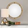 27 "Double round Metal Frame Wall Decorative Mirror, Gold for the Bedroom, Bathroom, Living Room Entrance