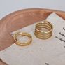 2 Designs Spiral Multi Layered Stainless Steel Ring Hollow Twisted 18K Gold Plated Rings for Women Plain Minimalist Jewelry