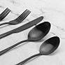 30Pcs Black Matte Cutlery Set Flatware Stainless Steel Black Silverware Set