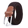 3517 Colorful Elastic Stretch Braided Leisure Belts with Metal Buckle Material for Mens