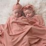 3 Packs Swaddle Infant Baby 100% Cotton Jersey Swaddle Wrap Sets with Hat & Headband Accept