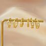 3 Pairs Set 925 Silver Post Zircon Link Chain Circle Earrings Real 18K Gold Plated Cuban Chain Hoop Earrings Set for Women