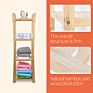 4-Tier Bamboo Shelf Unit Bathroom Towel Shelf Rack