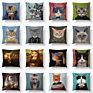 45*45Cm Linen Pillowcase Home/Hotel Office Cushion Covers Cat Cute and Fresh Lumbar Pillow Car Backrest