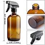 480Ml 16 Oz Boston round Amber Glass Trigger Spray Bottles Refillable Glass Spray Bottle for Essential Oils, Cleaning Products