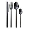 4 Pcs Flatware 304 Stainless Golden Set Black Handle and Gold Cutlery