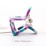 4Cm Jaw Hairpins Floral Acetate Octopus Clips Mini Square Shape Hair Claw Clips for Kids Girls