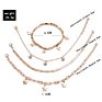 4Pcs/Set Multilayers Handmade Beads Lightning Charm Ankle Bracelet Sandal Pig Snout Chain Butterfly Star Anklet Set