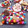 5 Pack Handmade Colorful Wool Felt Balls Trivet Coasters Placemats Coffee Coasters