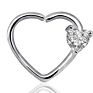 5Pairs/Set Stainless Steel Heart Shaped Piercing with Zircon Earring Cartilage Ear Studs Lip Tragus Daith Body Piercing Jewelry