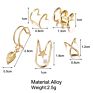 5Pcs/Set Ear Cuffs Gold Leaf Ear Cuff Clip Earrings for Women Climbers No Piercing Cartilage Earring