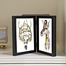 5X7 Special Design Home Decoration Double Sided Foldable Picture Photo Frame Stand for Desktop Mdf Wooden Gift Black Customized