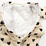 6358 Baby Girl Thick Clothes Newborns Jumpsuit Peach Heart Print Bodysuit Infant Rompers Warm One-Piece Toddler Overalls