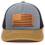 6 Panel Leather Patch Logo Mesh American Flag Trucker Hat