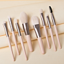 7Pcs/8Pcs Mini Makeup Brushes with Matte Wooden Handle Portable Soft Hair Makeup Brush Set Beauty Tools