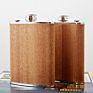 8Oz Wood Leather Cover Alcohol Flagon 6 Oz Stainless Steel Whisky Wine Pot 7Oz Thermo Pewter Wooden Hip Flasks