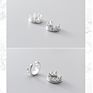 925 Sterling Silver Crown Shape Clip on Earrings Ear Cuffs No Pierce Earings Jewelry for Women Lady