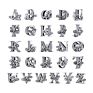925 Sterling Silver Letter 26 Alphabet Pendant Designer Charms for Diy Bracelet Necklace Jewelry Making