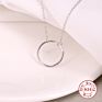925 Sterling Silver Necklaces 14 K Gold Solid Choker Charm Design Women Minimalist Chain Necklaces Ring round Gold