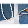 925 Sterling Silver Rhodium Plated Baroque Fresh Water Beaded Pearl Necklace Jewelry for Women