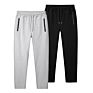 95% Cotton 5% Spandex Men's Jogger Pants with Zipper Pockets Workout Running Middleweight Sweatpants