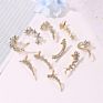 Aaa22 Rhinestone Women Earrings Ear Cuff Jewelry Gifts Wrap Earrings Butterfly Flowers Diamond Ear Clips