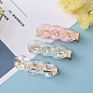 Acrylic Chain Hair Barrettes for Women Ladies Chain Hairgrips Transparent Pink Chain Acrylic Side Hair Clips