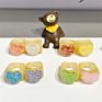 Acrylic Jewelry Colorful Glitter Heart Resin Band Rings Candy Color Love Heart Acrylic Finger Rings