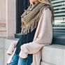 Acrylic Snood Plaid Knitted Loop Scarf Infinity Scarf