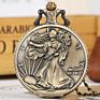 American Coin 1 Ounce Pattern Quartz Pocket Watch with Thick/Thin Chain